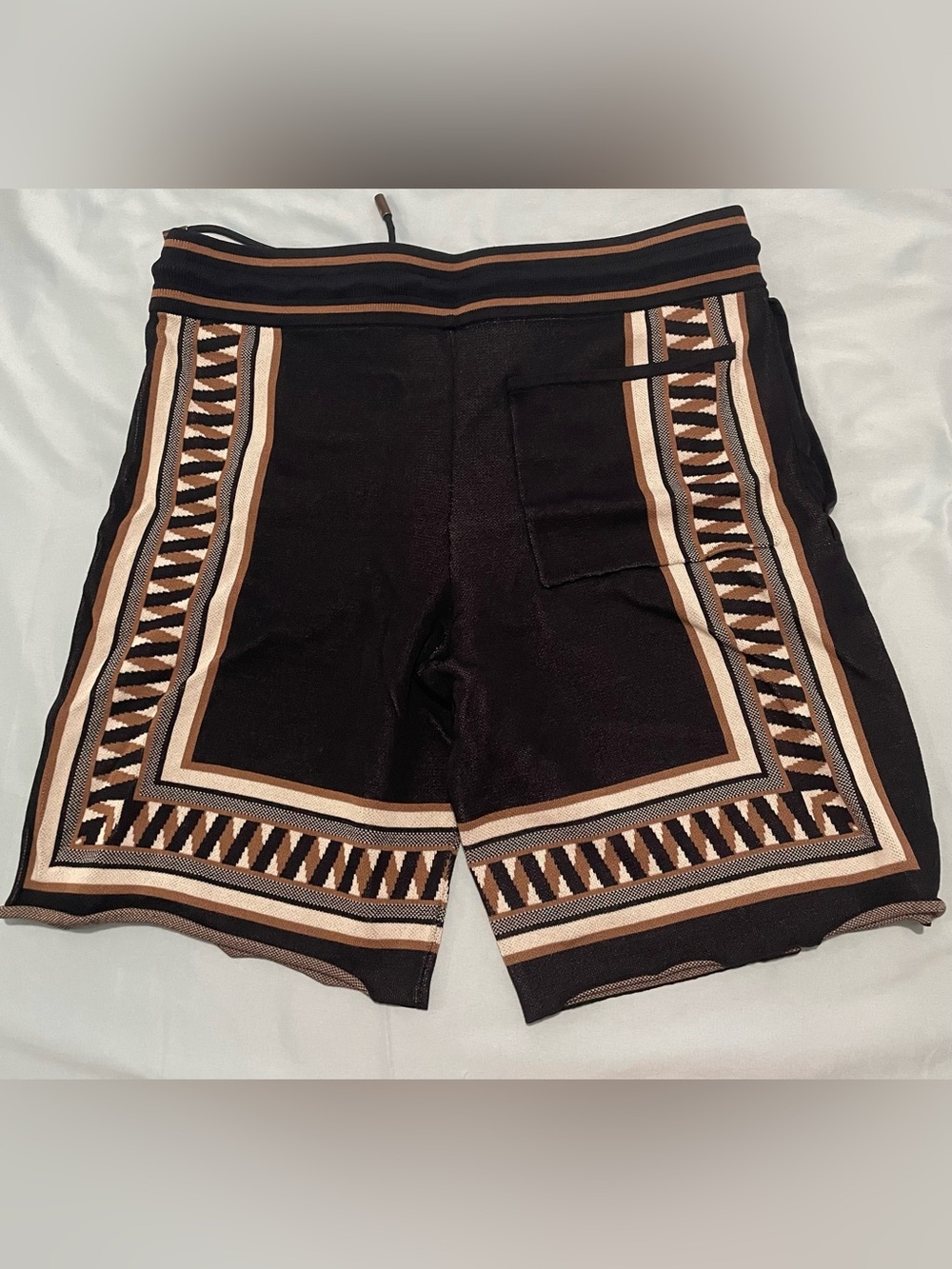 Calibre Black Knit Drawstring Shorts with Beige Trim